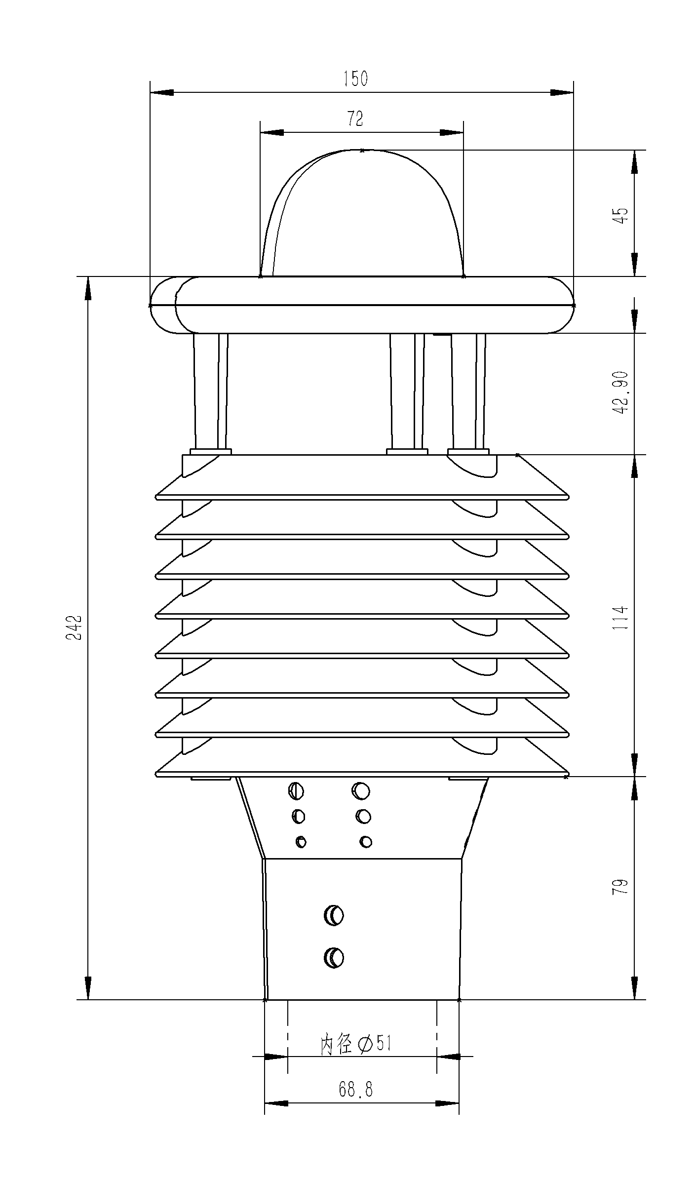 大氣污染環境監測儀產品尺寸圖